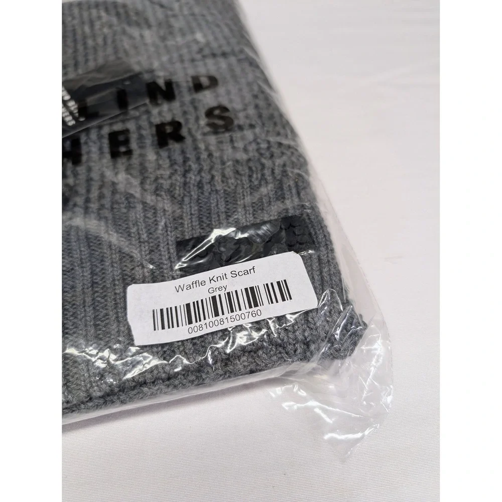 Two Blind Brothers Waffle‎ Knit Scarf Unisex Gray Winter Cozy Ethical New
